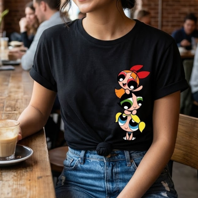 Camisa Camiseta Básica Feminina Super Poderosas 100% Algodão Lançamento Docinho Florzinha Lindinha