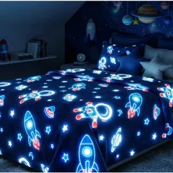 Cobertor Manta Infantil Casal 2,00x1,80Mt Brilha no Escuro Antialérgico