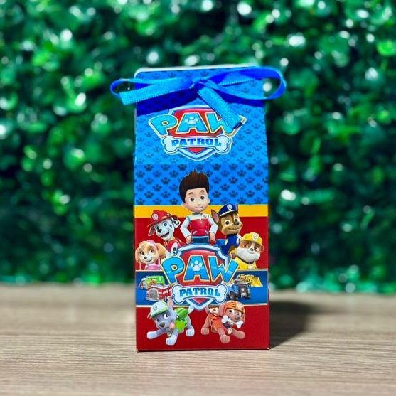 Caixinha Milk Patrulha Canina Personalizada Lembrancinha Festa Infantil Caixa Surpresa Aniversário Caixa para Doces Kit