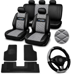 Capa Banco Carro Couro Novo Ford Ka Sedan 2015 2016 2017 2018 2019 2020 2021 +tapete carro + volante