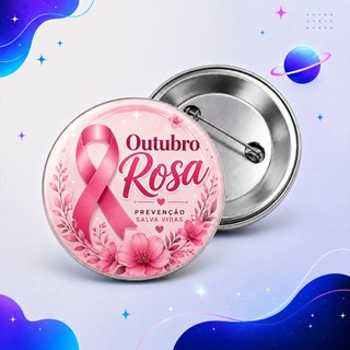 Kit 40 Bottons Outubro Rosa/Novembro Azul Empresa Campanha - Botum / Boton / Broche (2,5cm, 3,5cm, 4,5cm)