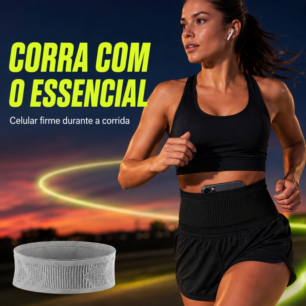Pochete Esportiva Invisível para Corrida Porta Celular Faixa Elástica Respirável Unissex Academia Ciclismo Trilha