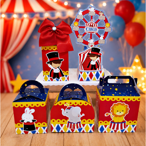Caixinhas CIRCO - Caixinhas para decoração e lembrancinha de aniversário