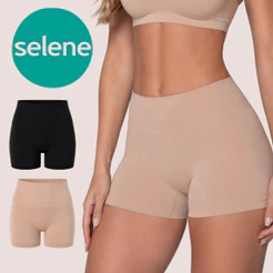 Calcinha Boxer Selene Model Up Redutora Sem Costura Cós Duplo Cintura Alta Modelagem Confortável