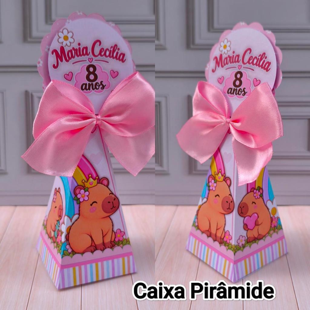 kit Personalizados Lembrancinha Capivara Fofa Menina / festa infantil / Caixinhas-Pegue Monte — imagem 2 de 2