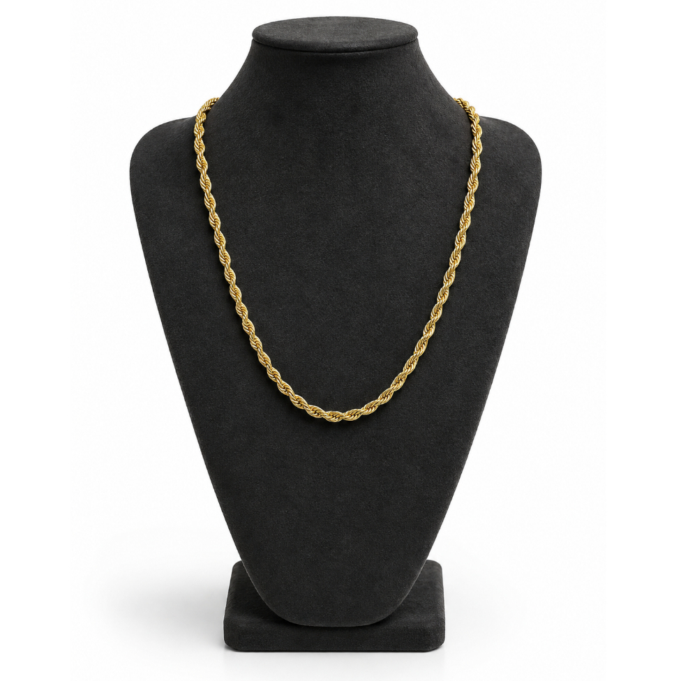 Corrente 4mm Baiano - Banhado a Ouro 18k