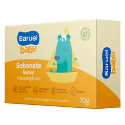 Sabonete Em Barra Infantil Baruel Baby Suave Com 70g