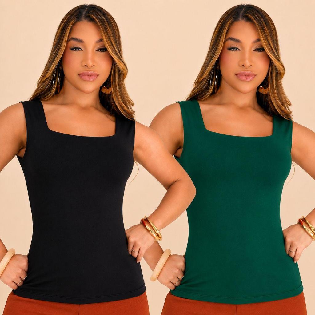 Blusa Regata Feminina Poliamida Frente Dupla Zero Transparência