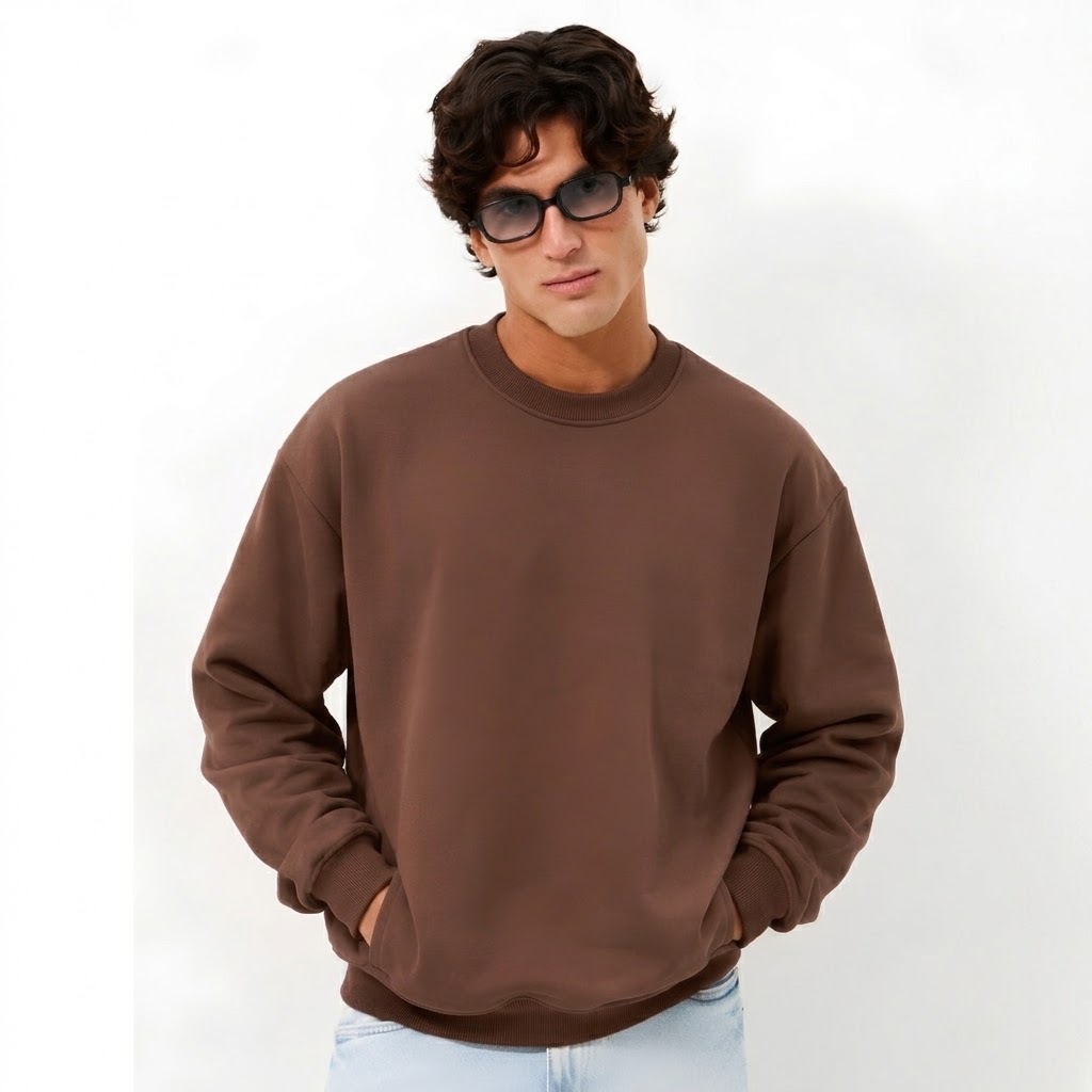Moletom Careca Unissex Gola Redonda Blusa de Frio Casaco Sem Estampa Liso Feminino Masculino Diversas Cores