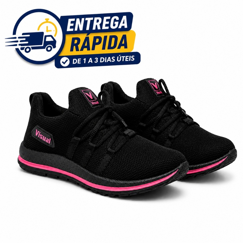 Tênis Feminino Kit 2 Pares Confortável Casual Academia Caminhada Leve Respirável Fitness