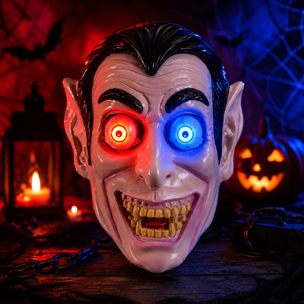 Máscara Festa Halloween Com LED Vampiro Palhaço Zumbi