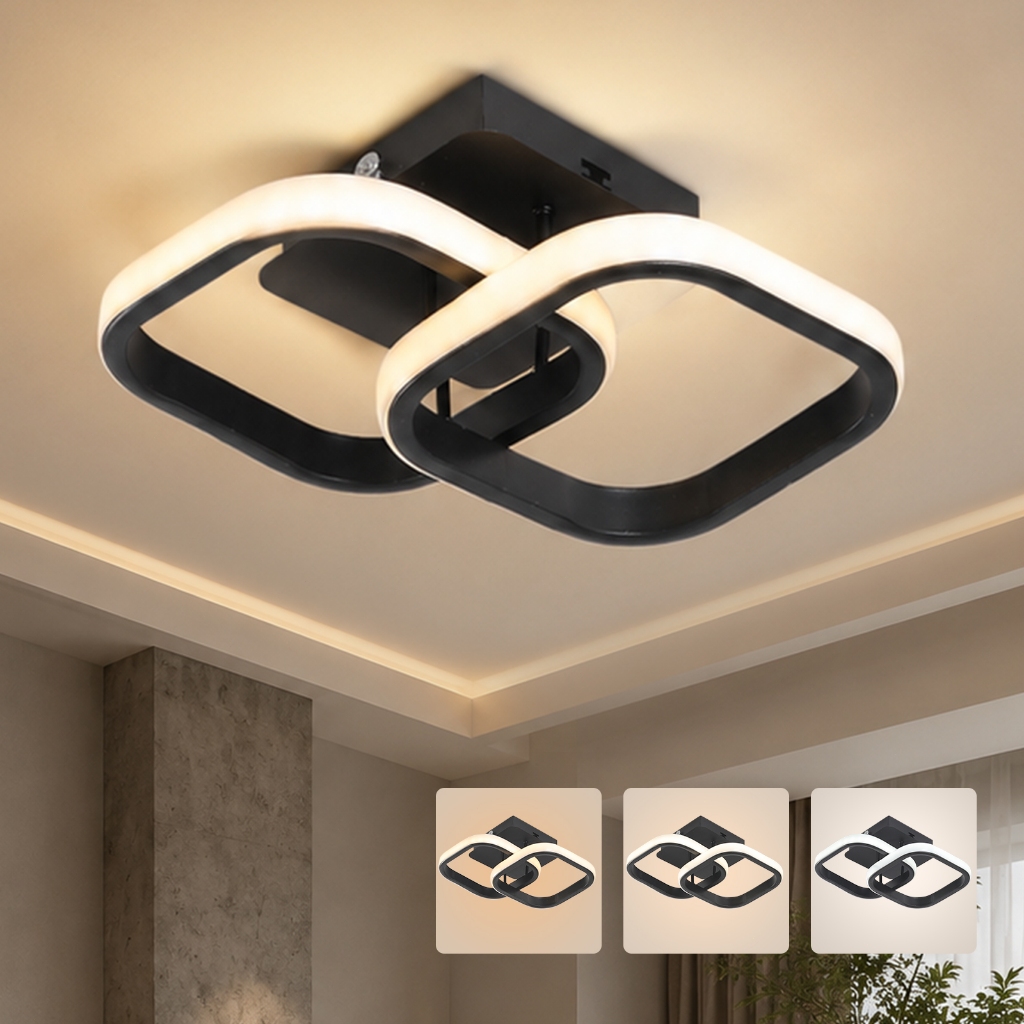 Luminaria Quadrada Teto Pendente Preta Led Moderna Decorativa Para Corredor Interno Quarto Sala Cozinha