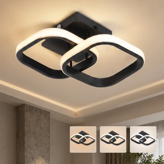 Luminaria Quadrada Teto Pendente Preta Led Moderna Decorativa Para Corredor Interno Quarto Sala Cozinha