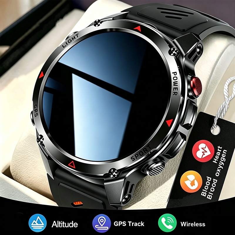 YANG WIERA Relógio Inteligente GPS Masculino Esportivo IP67 à Prova D'Água Monitor de Saúde Chamada Bluetooth Smartwatch