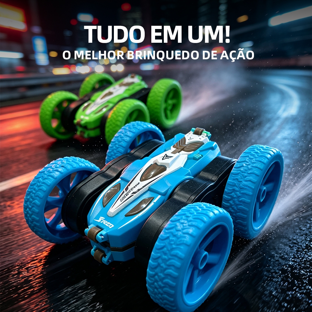 Carro RC Controle Remoto 2.4GHz Dupla Face 360° Stunt Car de Acrobacias