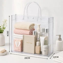 Kit 50 Bolsa Sacola Sacos De Presente Plástico Pvc Reutilizável PVC Lembrancinhas 28*28*12cm