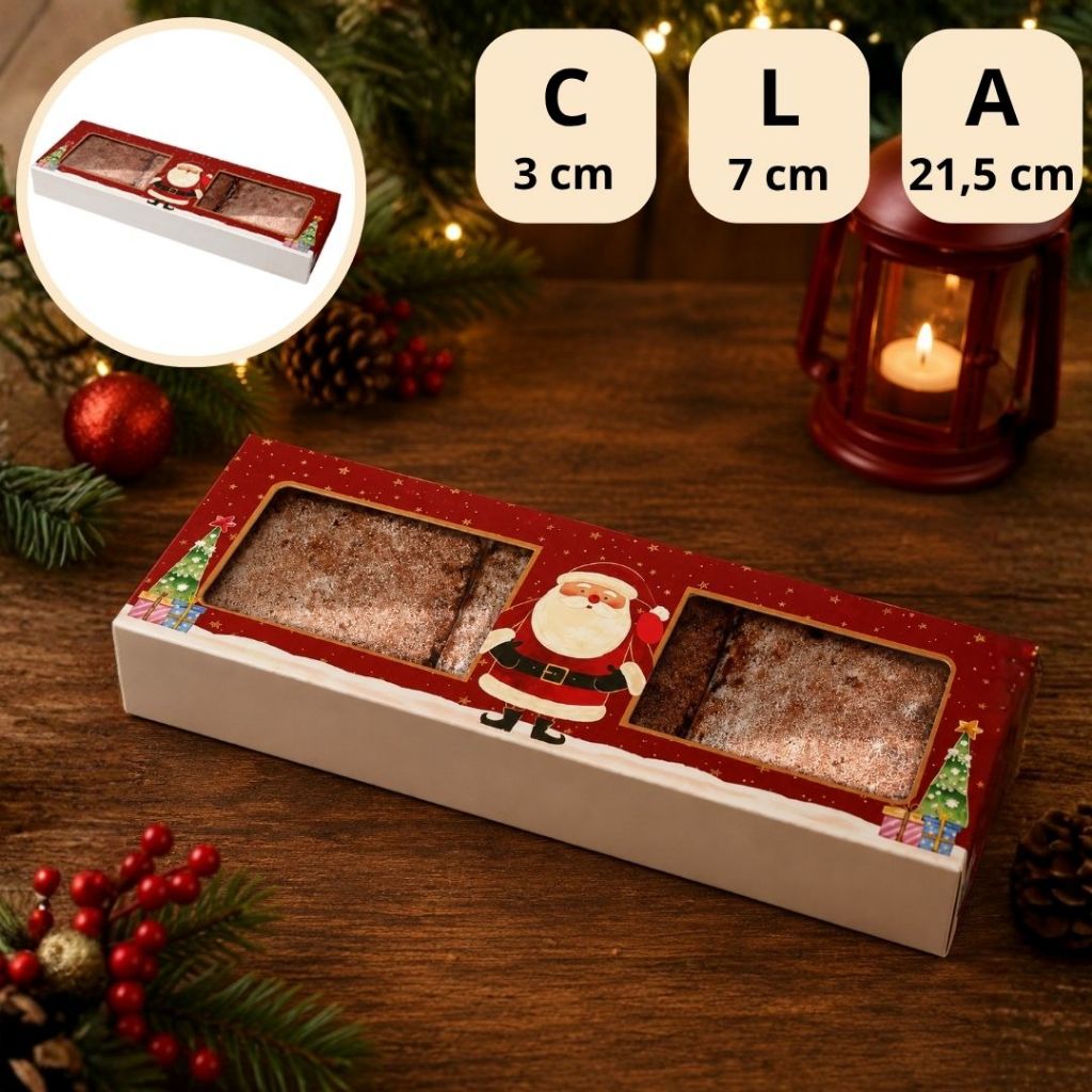 10 CAIXA P/ 3 BROWNIES C/VISOR NATAL 21X7X3 - CONTO DE NATAL 5631 (NATAL 2025 IDEIA) (CHOCO) · foto 2