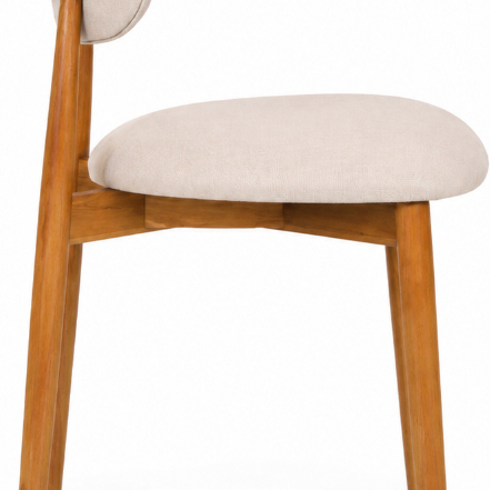 Cadeira de Jantar Estofada Lunna Amêndoa e Linho Off White — imagem 2 de 2