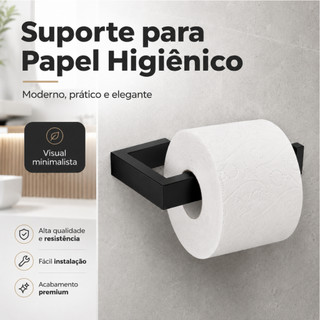 Suporte Papel Higiênico Sem Furar Parede Fácil Instalação | Designer Moderno e Minimalista
