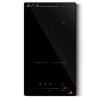 Cooktop Indução 2 Bocas PandaPlus 3500W Preto Turbo 220V Embutir Bancada Vitrocerâmico Touch Trava Segurança