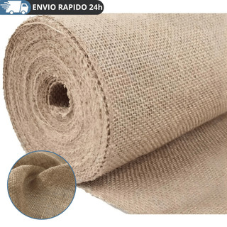 5M Tecido De Juta - Tela De Juta - Artesanato - Decoração Cor Natural Desenho Do Tecido Liso
