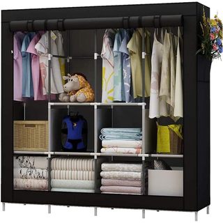 Guarda Roupa Portátil Dobrável com Ziper Organizador De Roupas Armário de Roupa Multifuncional