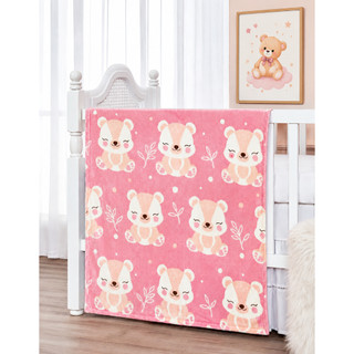 Cobertor Bebê Flannel Maya Rosa Infantil Manta Macia Aconchegante para Recém-nascido