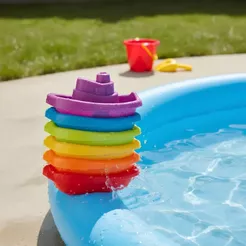 Barcos Coloridos Encaixes Torre Divertida Brinquedo Banho Bebe Brinquedos de Agua Barquinhos Encaixe