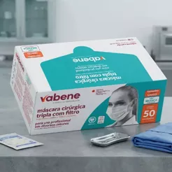 Mascara Cirurgica Descartável com elástico Tripla Proteção Tnt Com Filtro