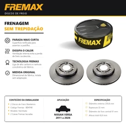 Par Disco de Freio Ventilado Nissan Versa 1.0 1.6 Fremax