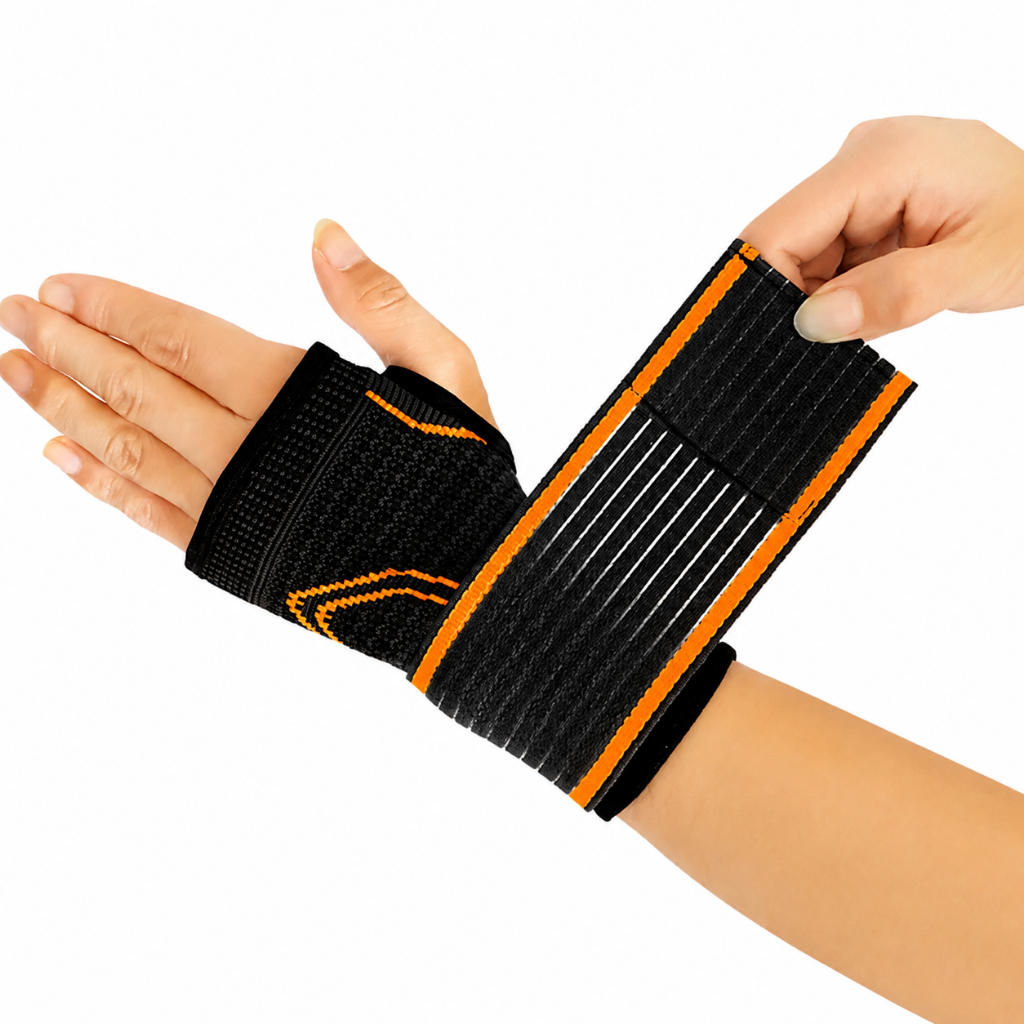 Munhequeira Ortopédica Ajustável para Pulso em Neoprene com Compressão e Suporte para Mão Direita ou Esquerda