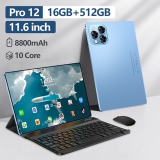 Tablet Galaxy Pro 12 Max 11,6 polegadas, 16GB + 512 GB, Android 15, dois chips, teclado e mouse gratuitos
