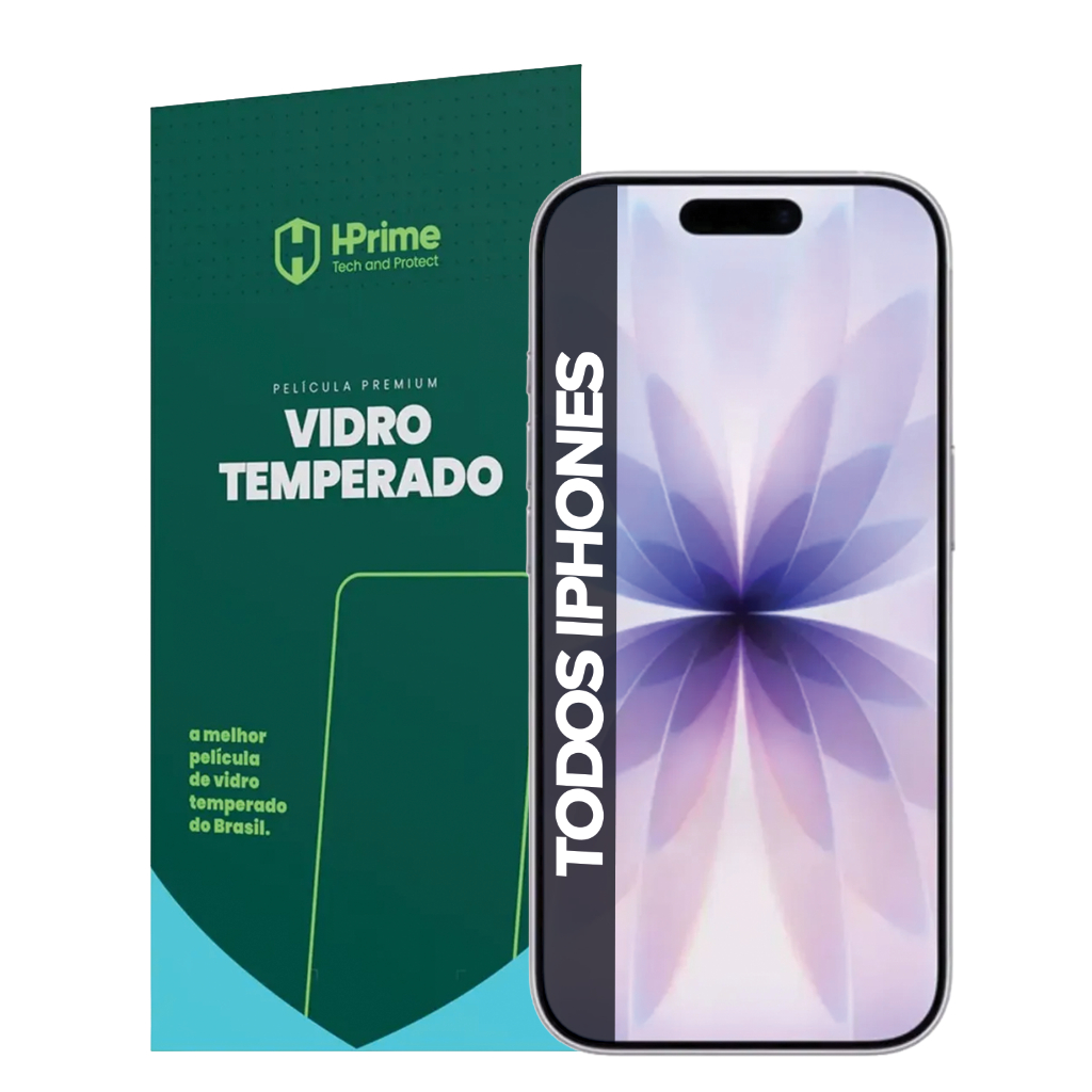 Película Hprime Vidro Temperado 9h Para iPhone 13 / 14 / 15 / 16 / 17 / 18 Pro Max Air
