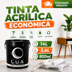 Tinta Parede Interior Econômica Fosco Branco Neve Gelo Palha Areia Algodão Egípcio Ótimo Cobertura e Rendimento 14L