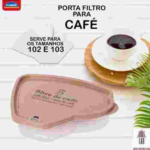 Porta Guarda Filtro de Café serve para tamanhos  102 e 103 com Tampa -  Plasútil