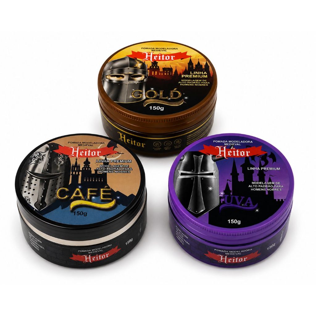 Pomada Modeladora Medieval Heitor 150g – Linha Premium | Alta Fixação