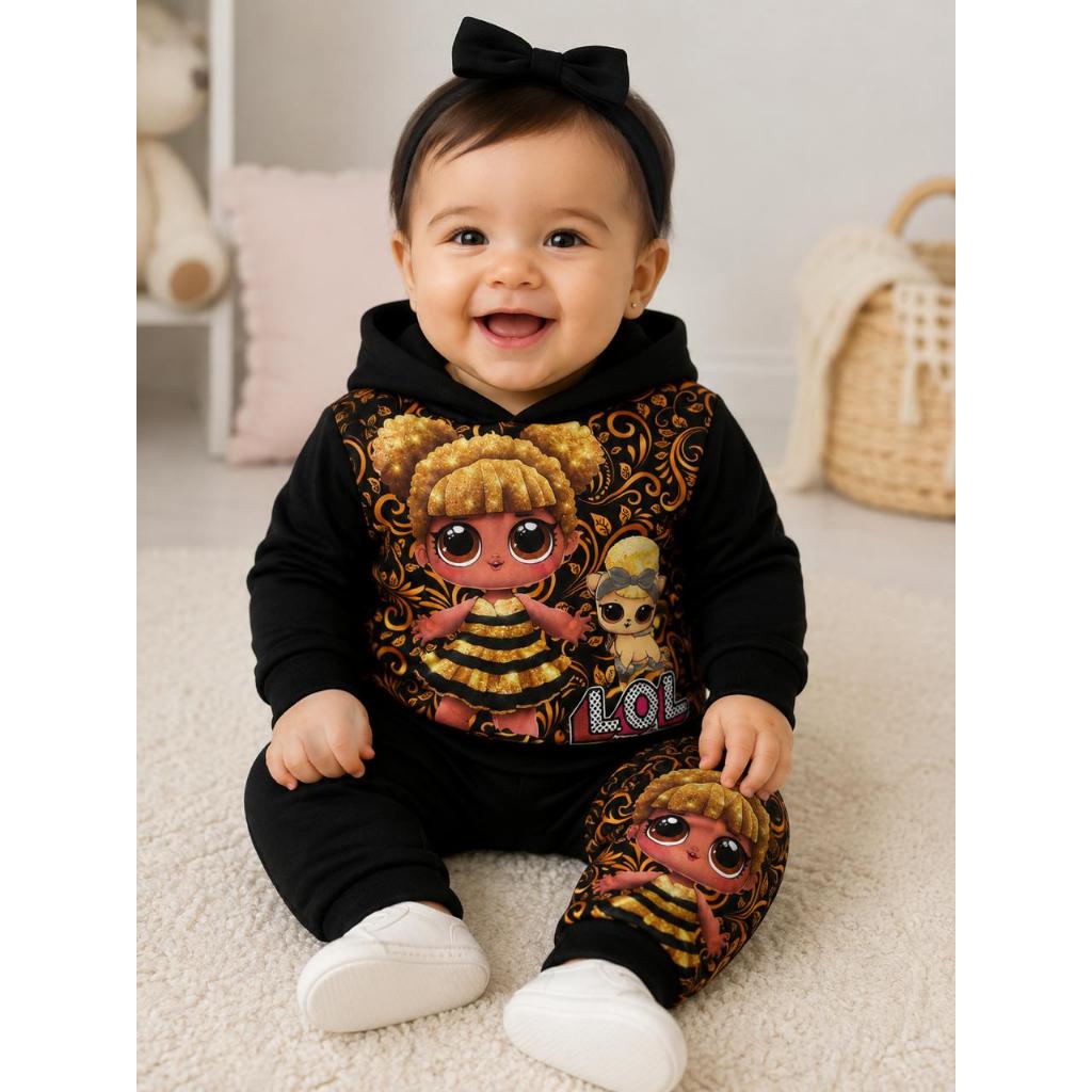 Conjunto De Moletom Lol Flanelado Quentinho Moletom infantil menina