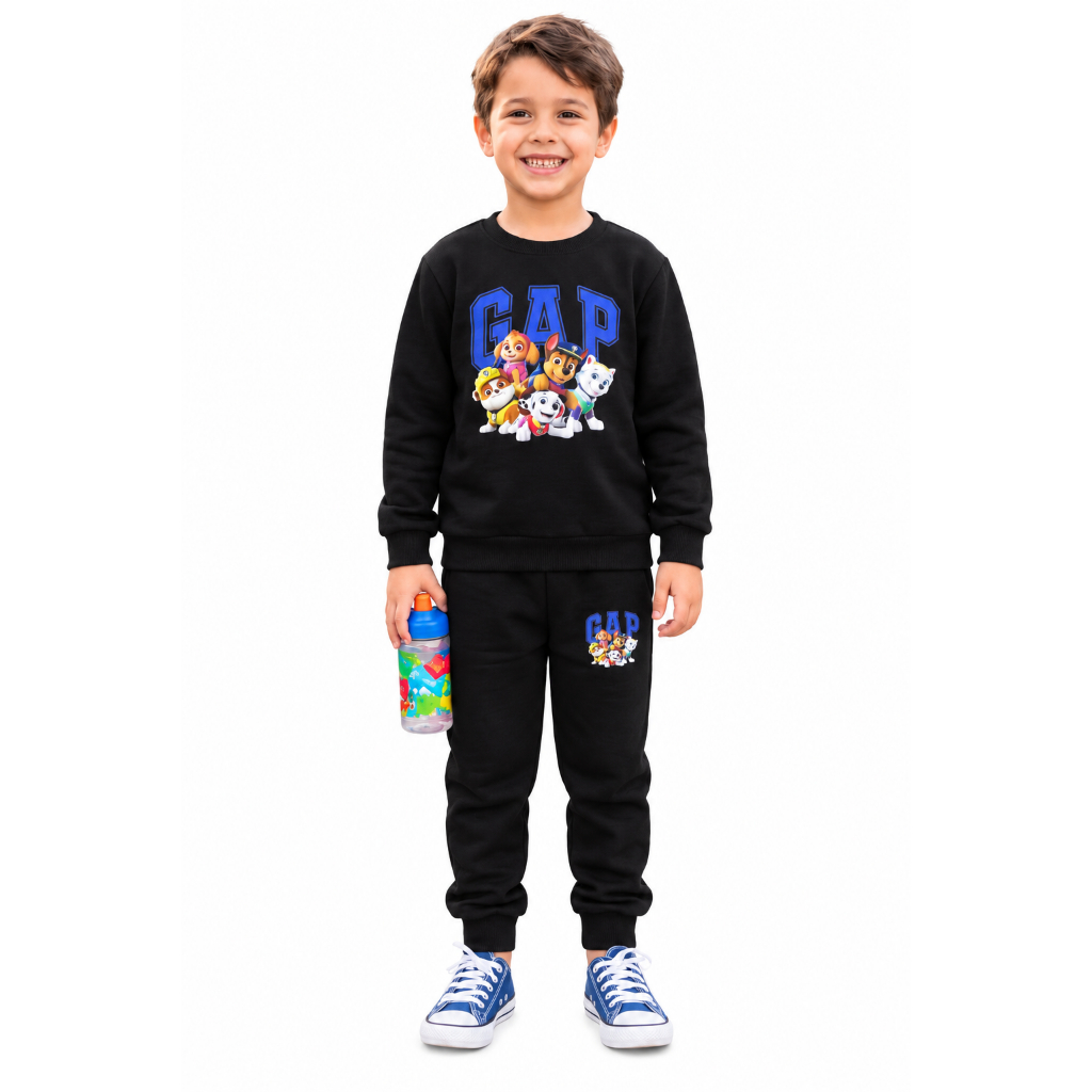 Conjunto de Moletom Infantil Flanelado Quentinho Patrulha Canina Feminino e Masculino de 01 a 12 anos.