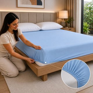 Capa Protetora de Colchão Casal Box Com Elástico Anti-ácaro Impermeável no Branco, Azul, Cinza e Bege