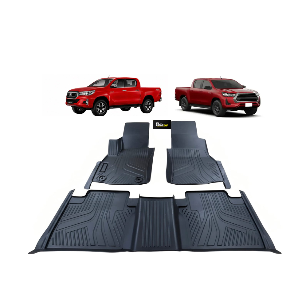 Tapete Bandeja Toyota Hilux cabine dupla 2016 a 2026 - Kit 3 Peças