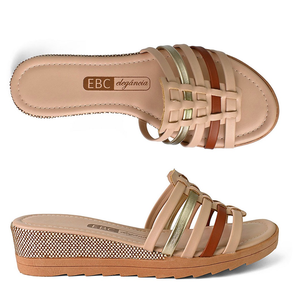 Tamanco Sandália Chinelo Chinela Feminino Anabela Flatform Juta Cortiça Confortável TAB1.01