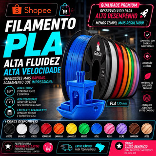 Filamento PLA 1KG - 1.75mm High Speed - para impressora 3D