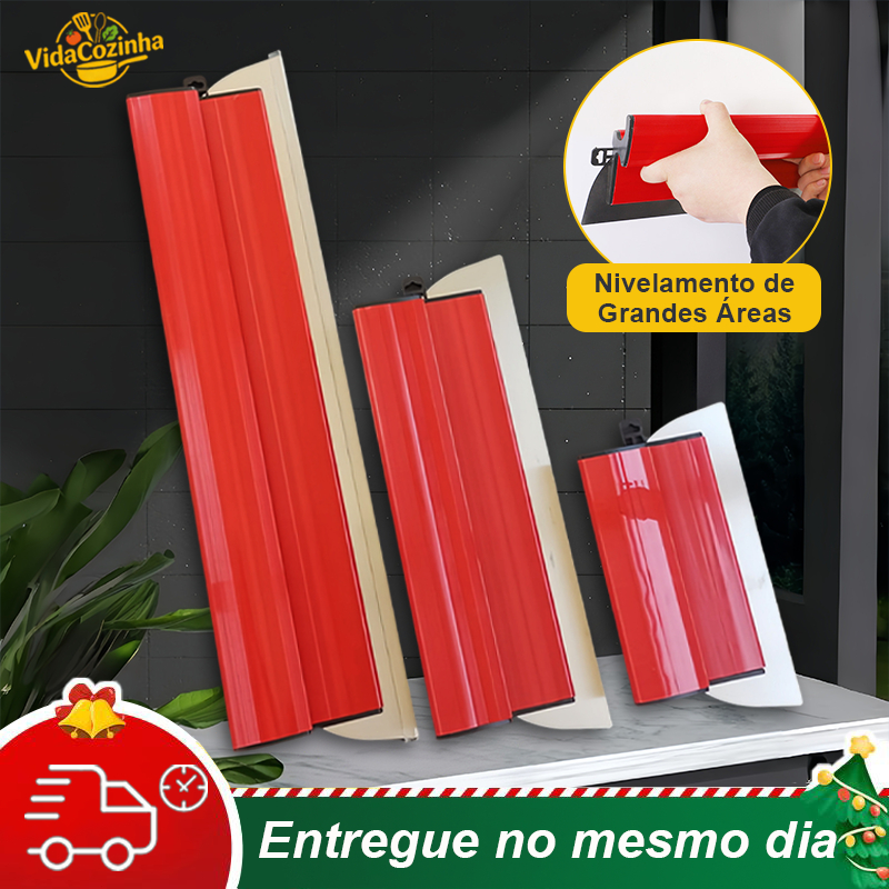 Desempenadeira de Aço Inoxidável de 25-40-60cm,Corrida Gesso Acabamento, Nivelamento de Grandes Áreas
