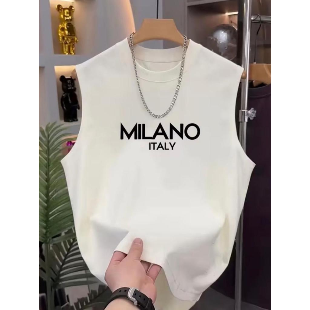 Regata Masculina Modelo: Milano - Camiseta Camisa Confortável Premium Manga Cavada Moda Verão Estampada
