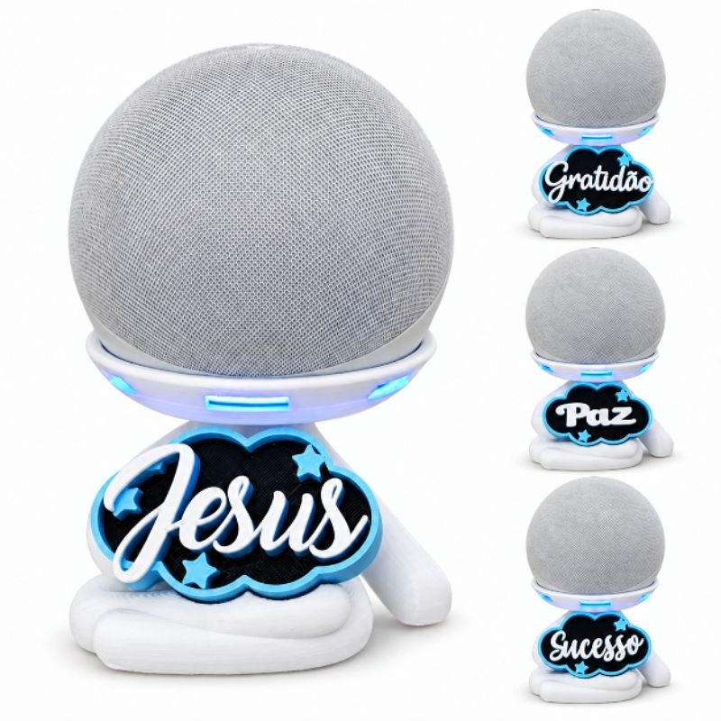 Suporte Alexa Echo Dot 3, 4 e 5. Echo POP e MAX. Coleção Robert Inspire Multiuso Decoração, Presente