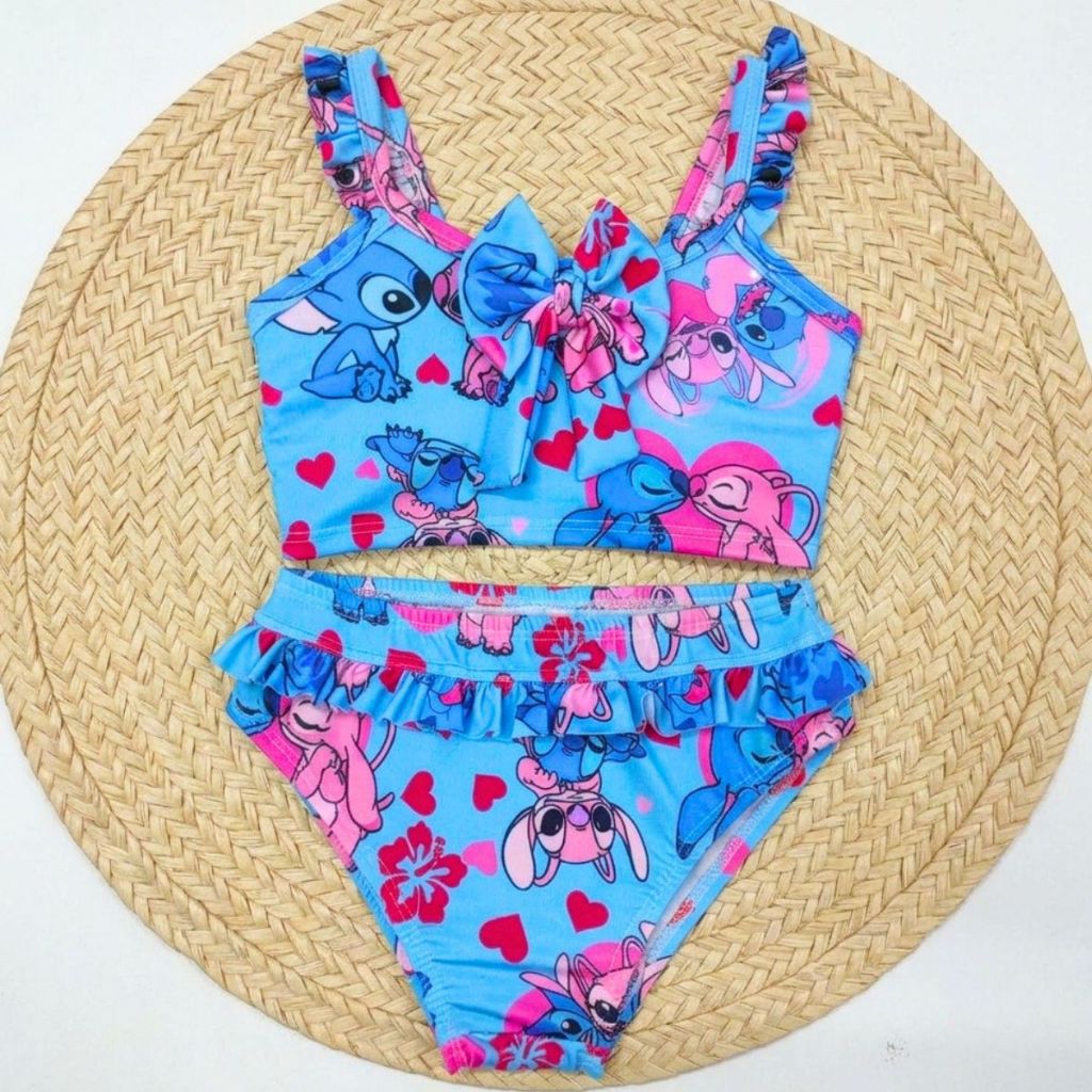 Conjunto Biquini Infantil Moda Praia Piscina Natação Babado Blogueirinha