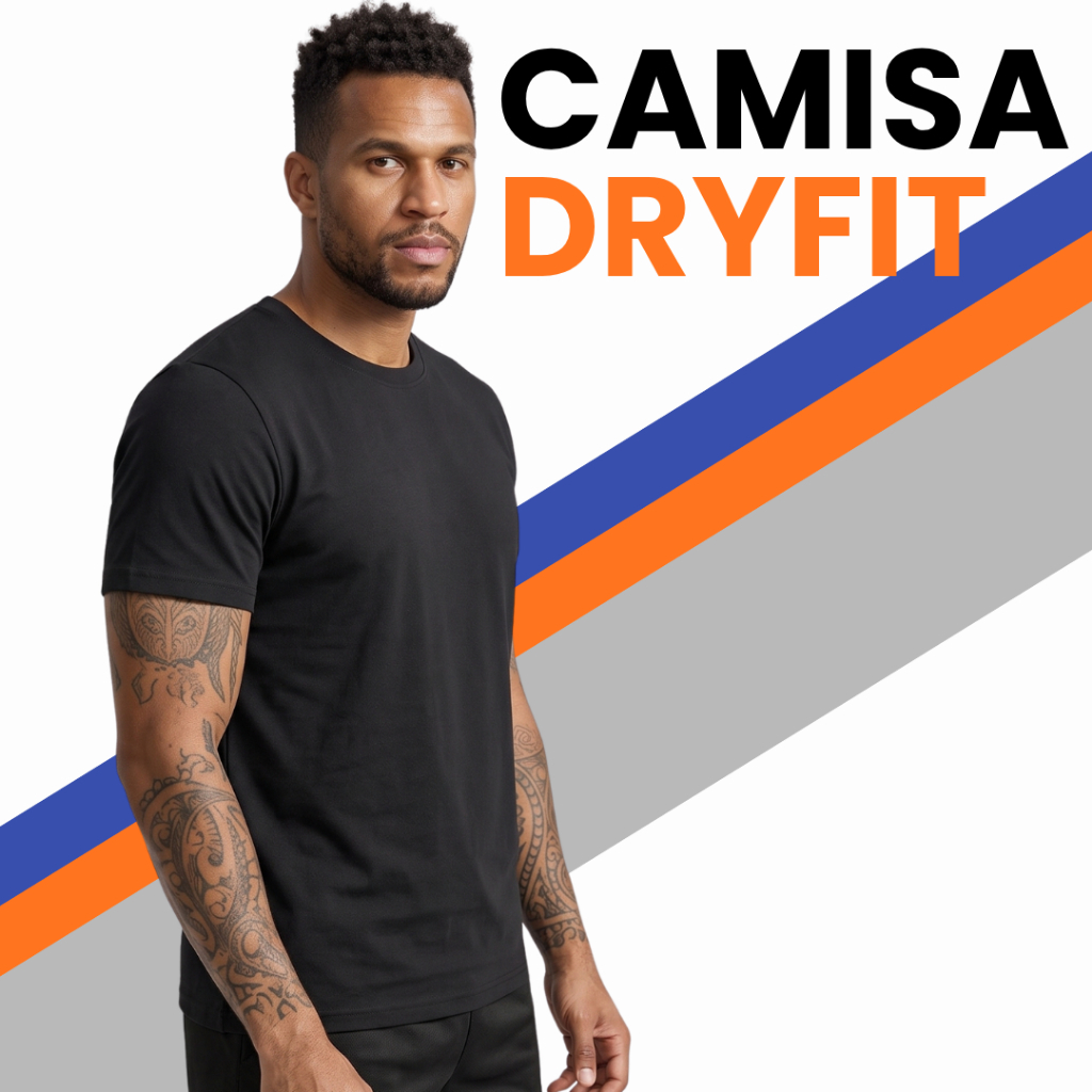 Camisa Masculina Manga Curta DryFit Gola Careca Para Academia Treino Esportes Corrida Slimfit