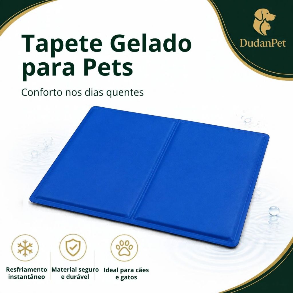 Tapete Gelado Refrescante para Cães e Gatos Cachorros Verão Calor DudanPet Brinde