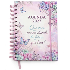 Agenda 2027 Feminina Diária executivo Capa Dura Espiral Borboleta