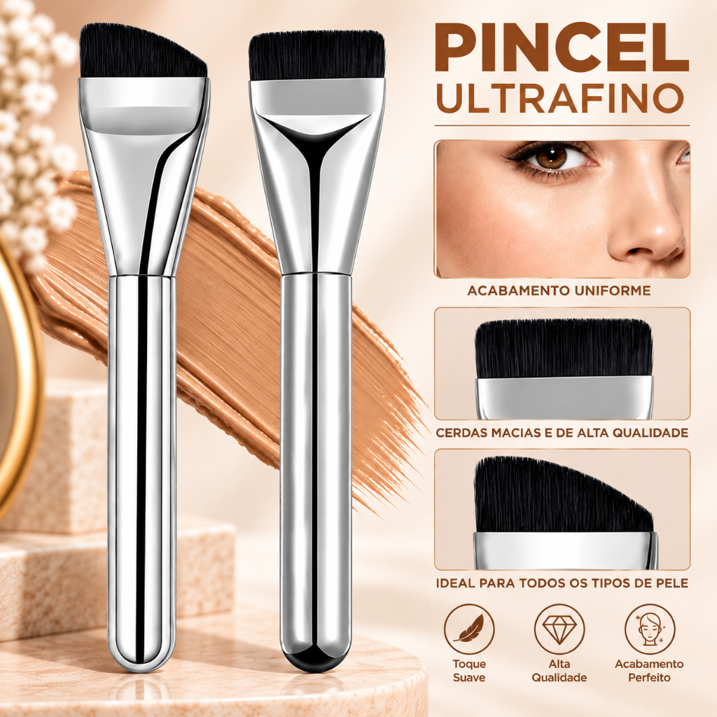 Kit Pincel de base ultrafino, leve e fino, pincel para contorno facial, pincel para base